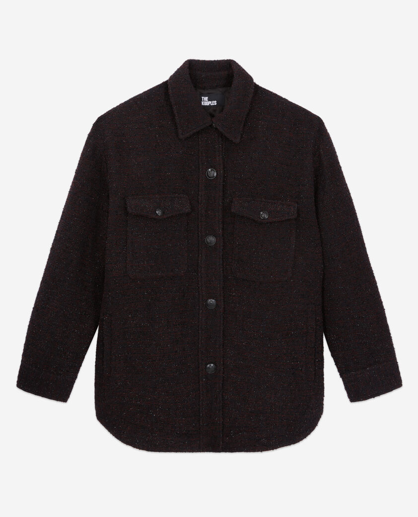 The Kooples FEMME BURGUNDY blouson style surchemise bordeaux en tweed