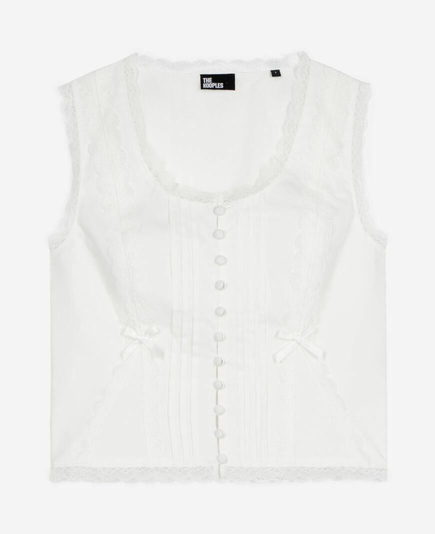 The Kooples F ECRU top with ecru lace