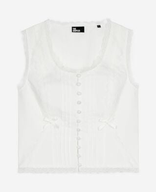 The Kooples F ECRU top with ecru lace