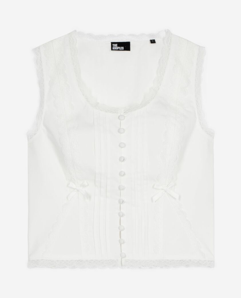 The Kooples FEMME ECRU top avec dentelle écru