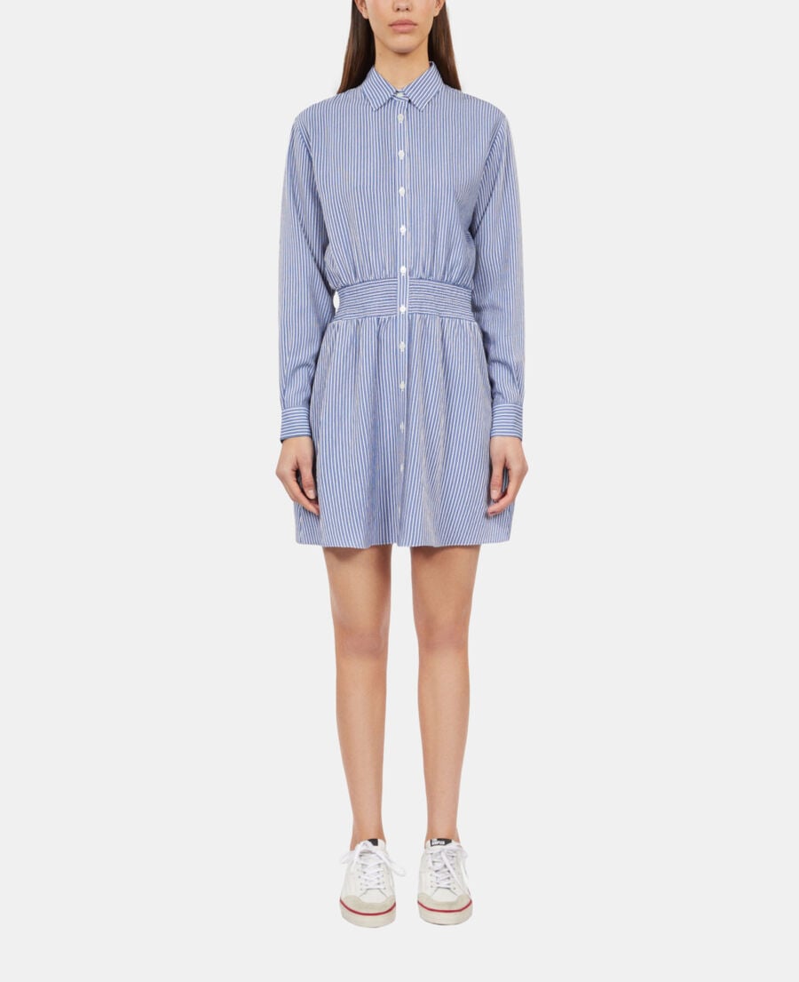 The Kooples F BLUE WHITE short striped shirt dress