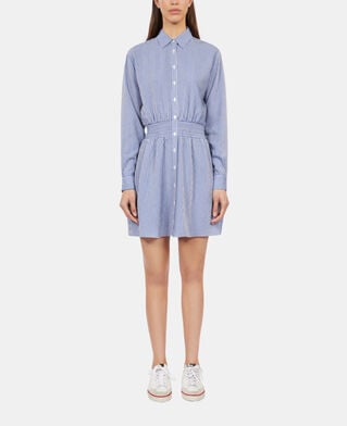 The Kooples F BLUE WHITE short striped shirt dress