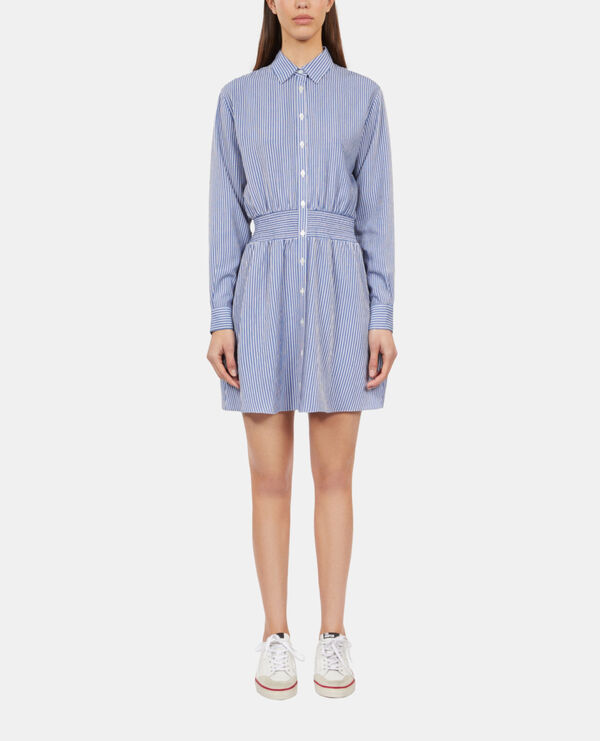 The Kooples F BLUE WHITE short striped shirt dress