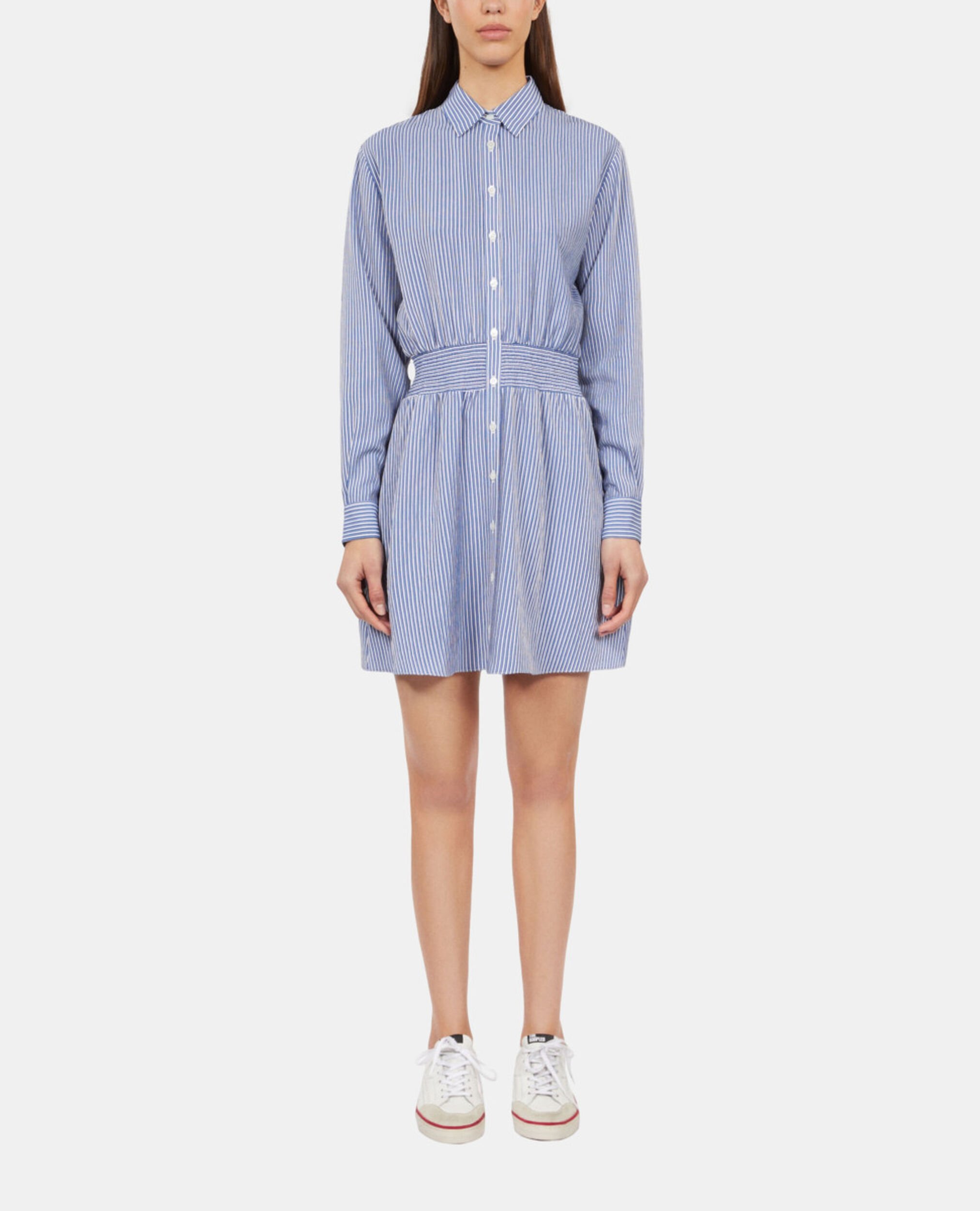 Short striped shirt dress, BLUE WHITE, hi-res image number null