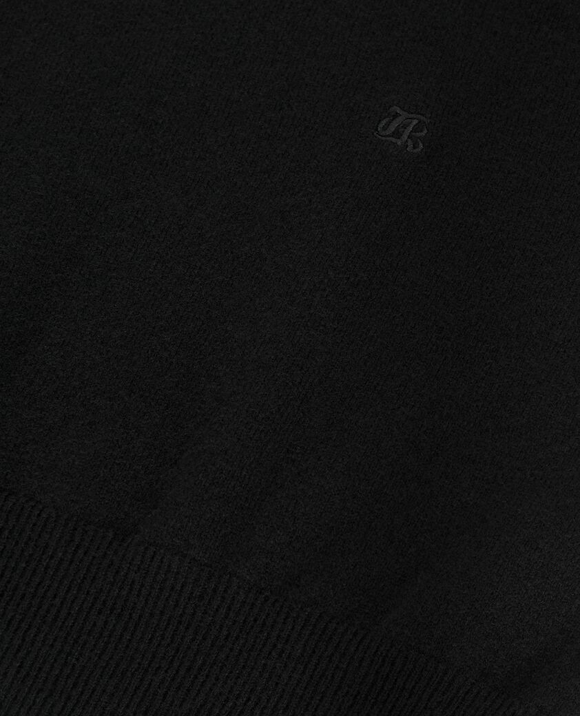 The Kooples MEN BLACK black cashmere round-neck sweater