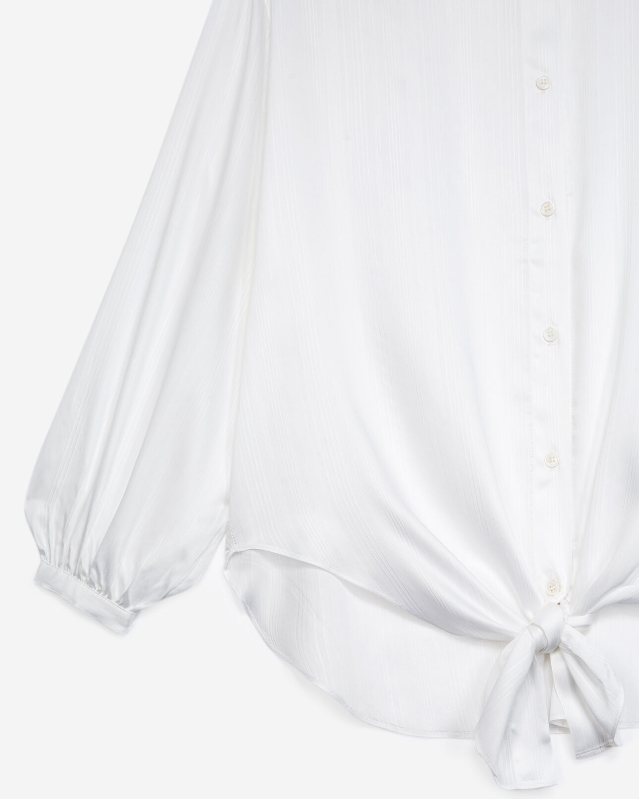 The Kooples FEMME ECRU top fluide écru large à détail noué