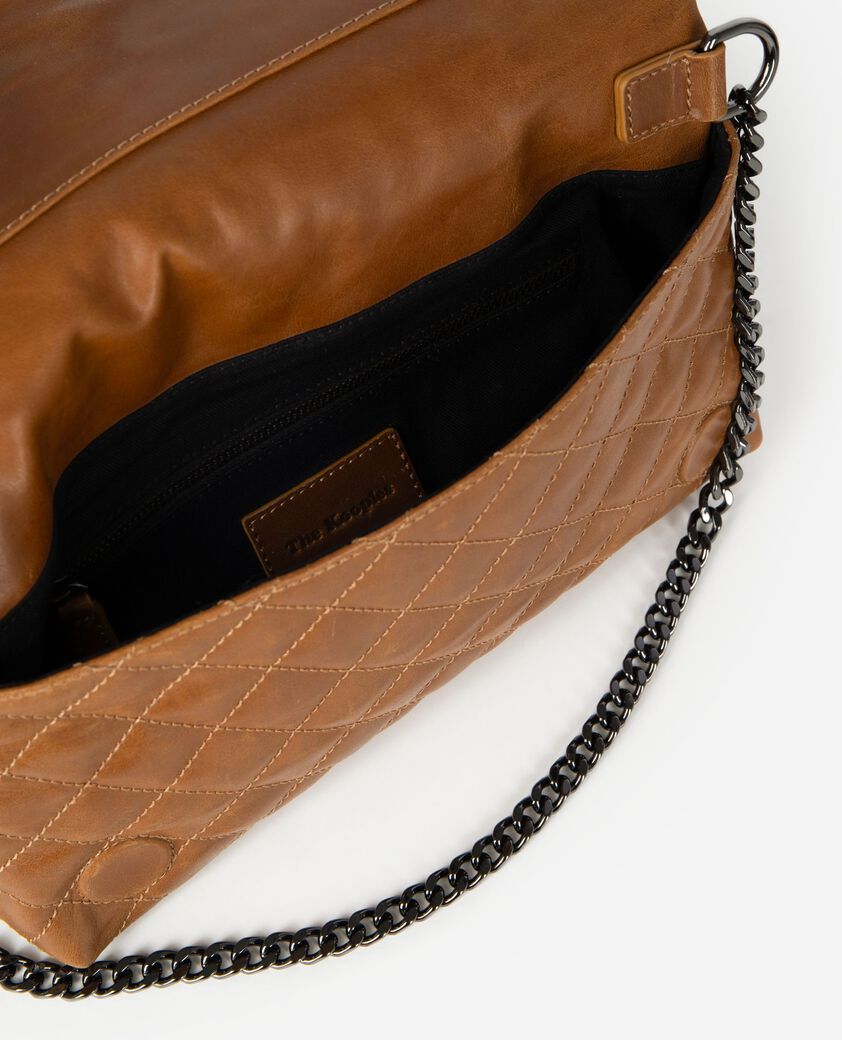 The Kooples WOMEN BROWN h&eacute;ritage small clutch bag in cognac cracked leather