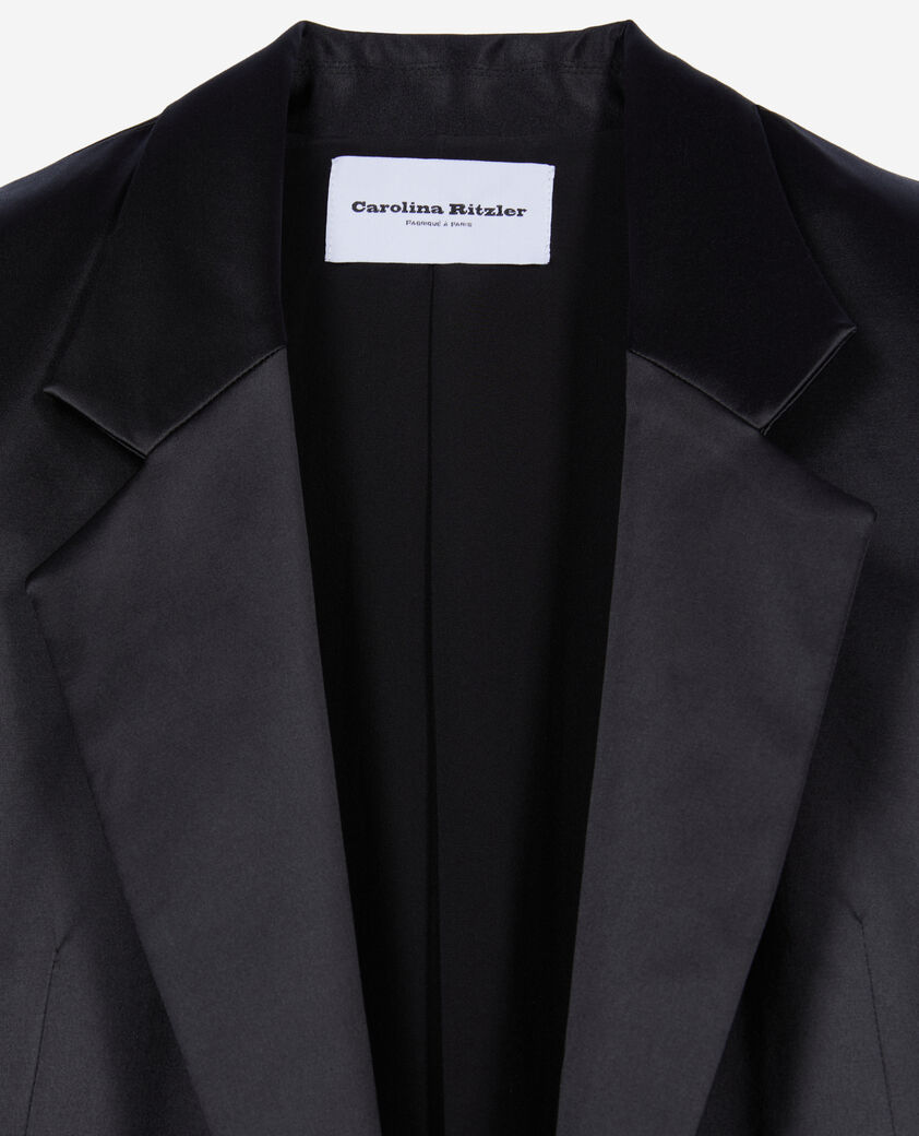 The Kooples WOMEN BLACK the kooples x carolina ritzler black satin coat