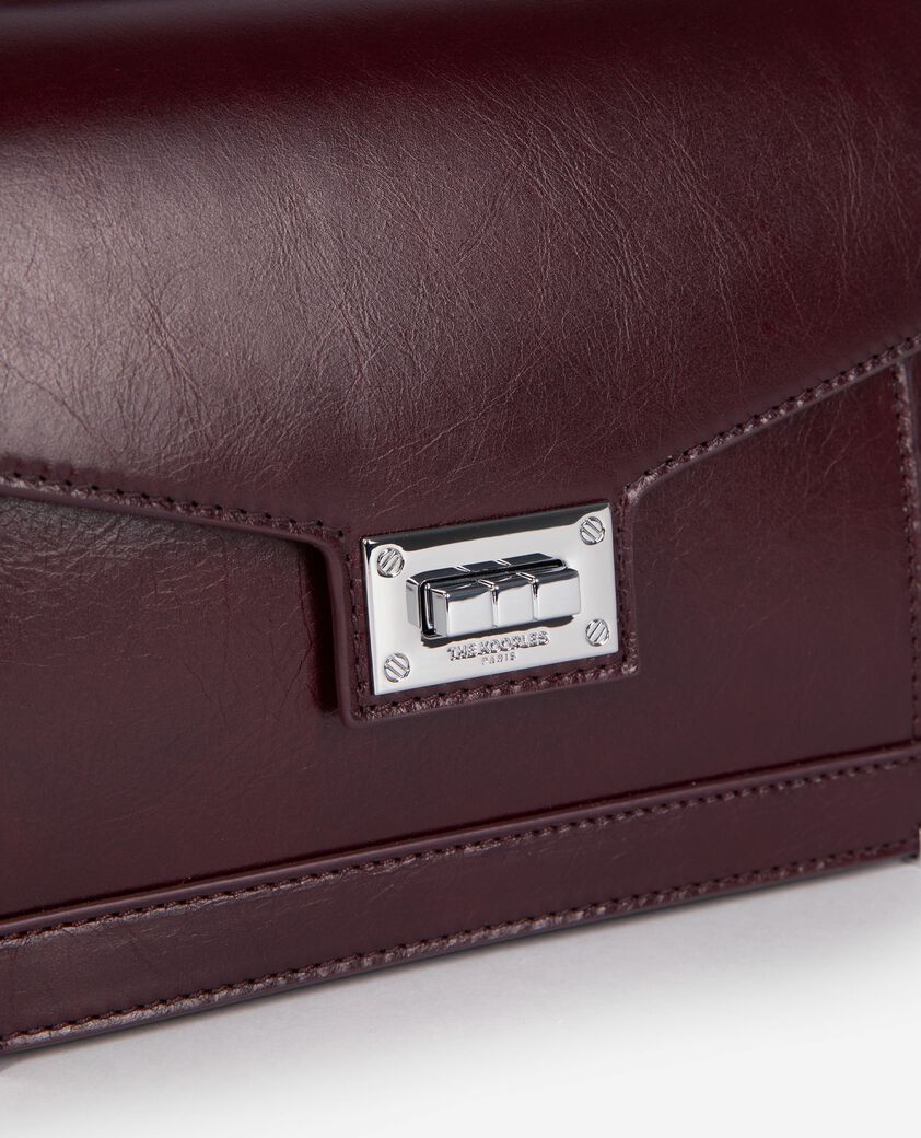 The Kooples FEMME BORDEAUX sac emily small en cuir craquel&eacute; bordeaux