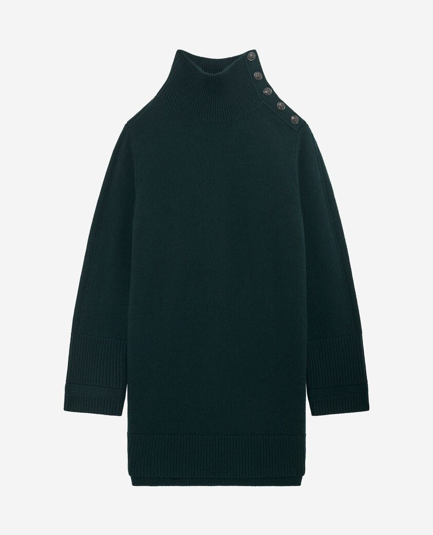 The Kooples WOMEN FOREST short dress in green wool