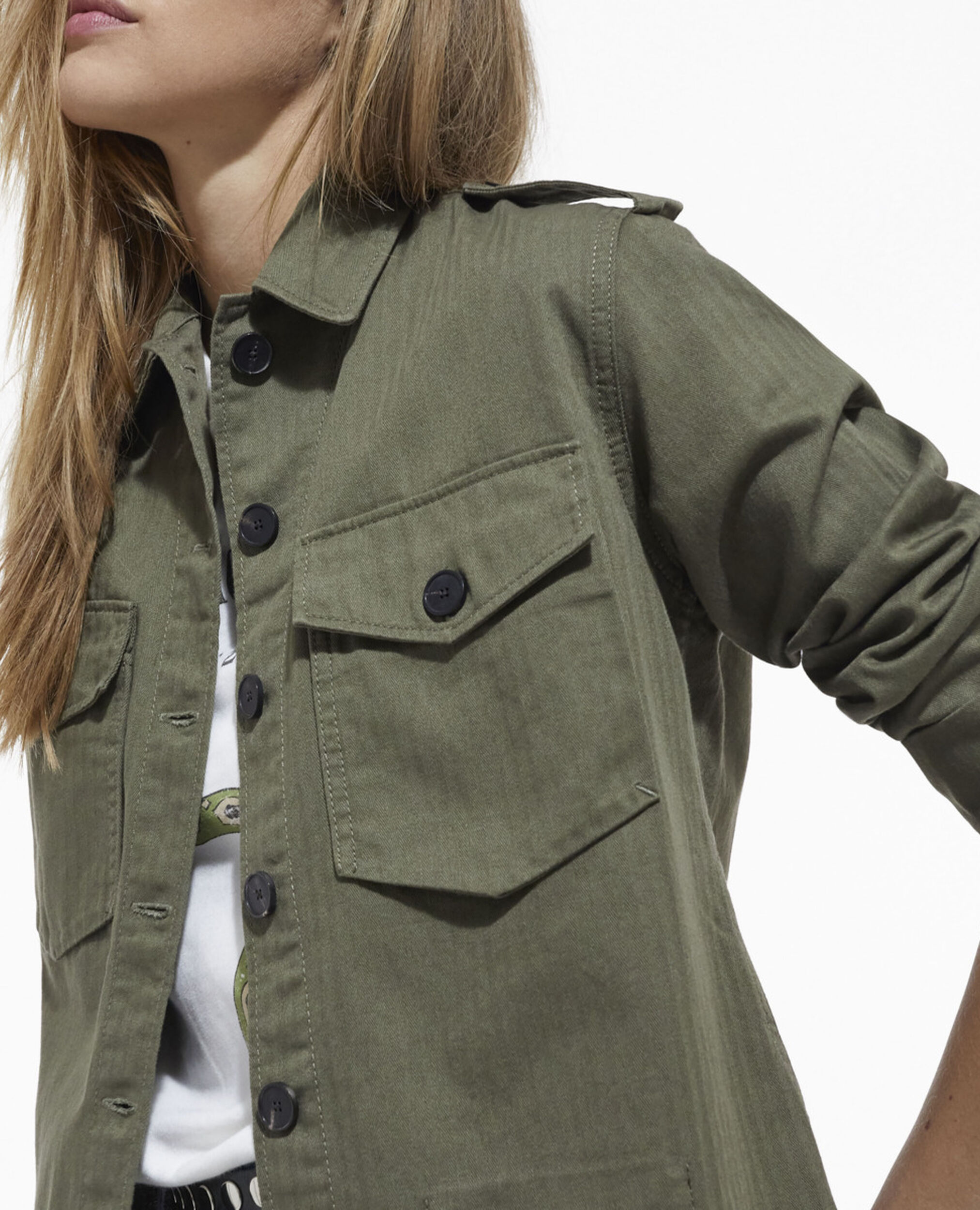 Surchemise kaki doublure léopard, OLIVE NIGHT, hi-res image number null