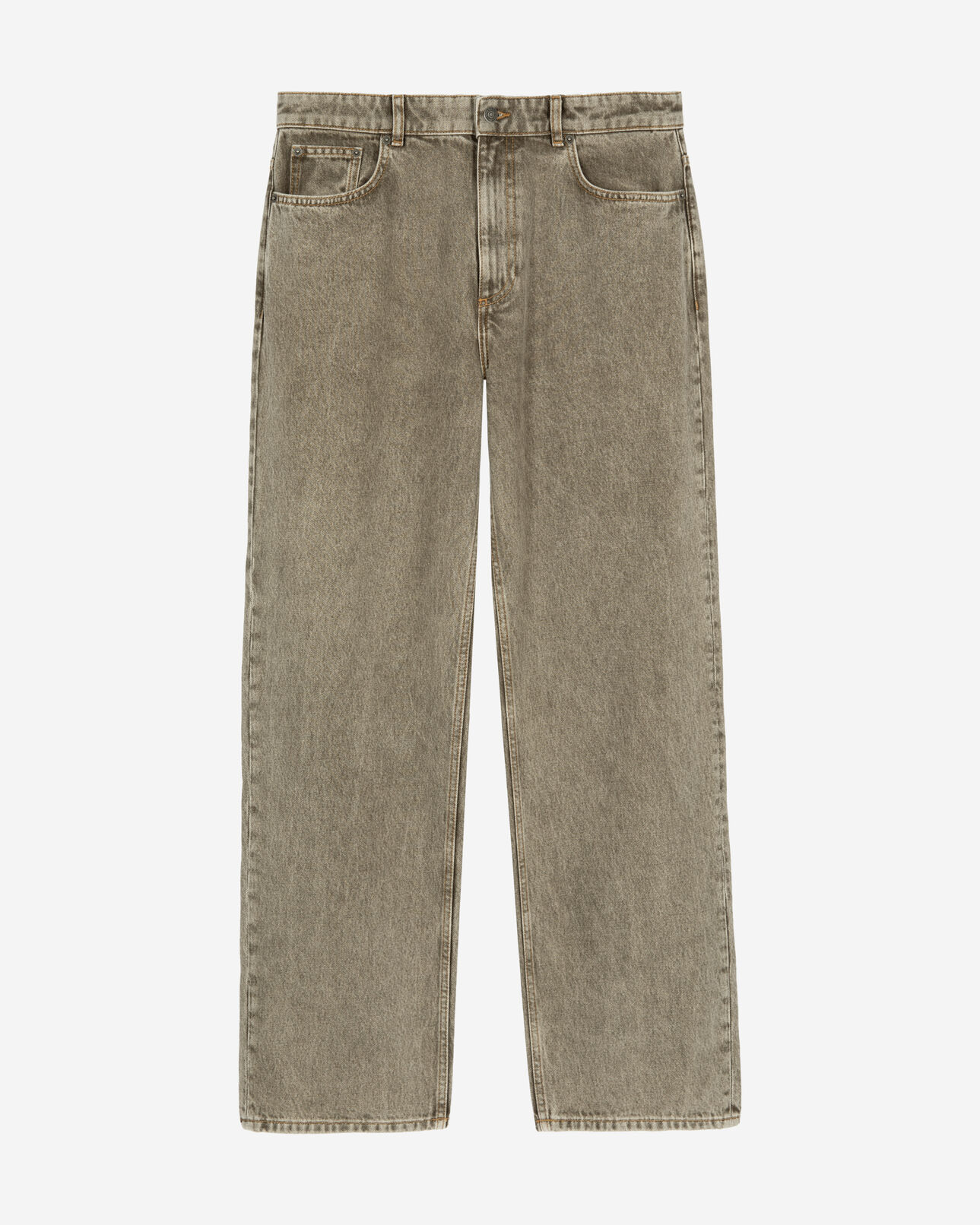 The Kooples MEN OLIVE straight-cut olive jeans