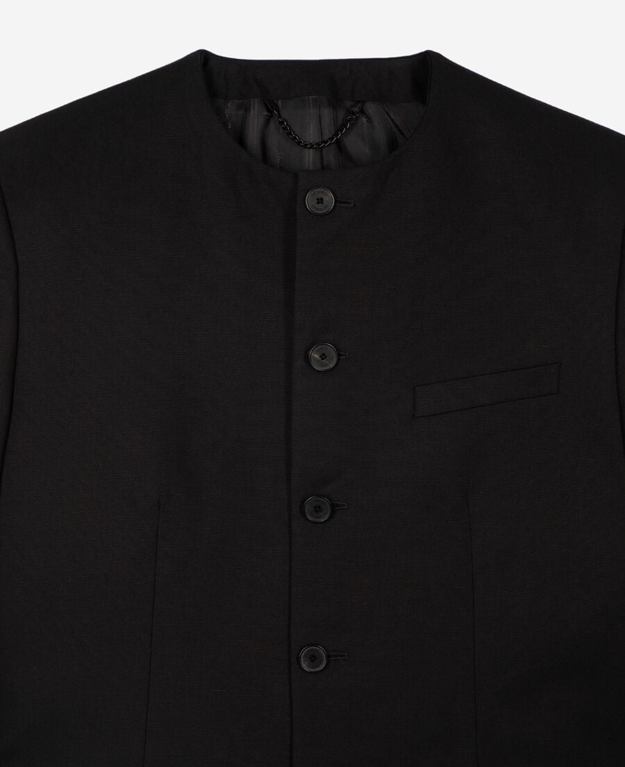 The Kooples HOMME BLACK veste sans col noire