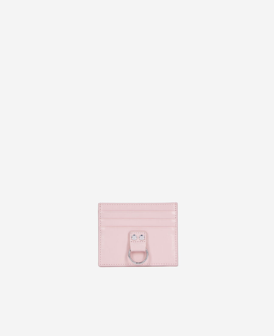 The Kooples WOMEN PINK amelia pink leather card case