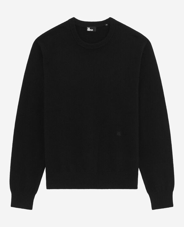 The Kooples HOMBRE BLACK jersey negro de cachemira con cuello redondo