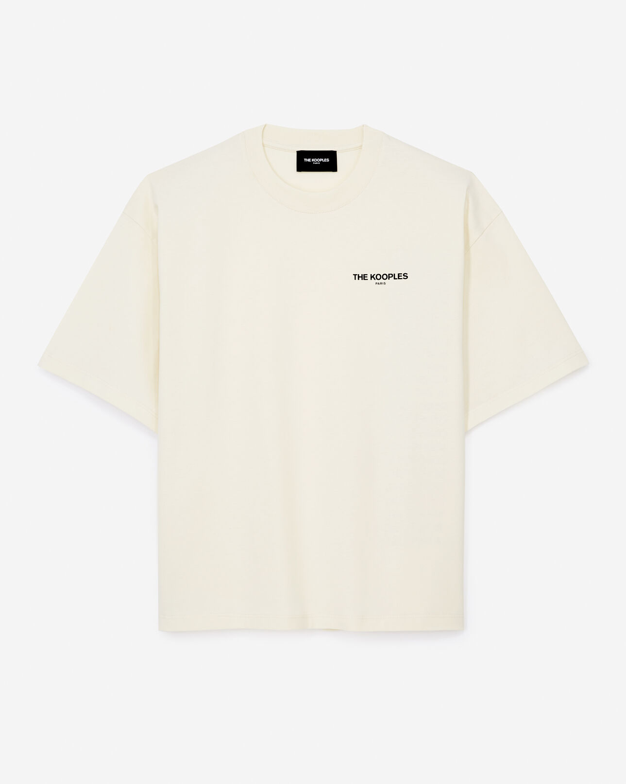 The Kooples FEMME ECRU t-shirt écru coton broderie poitrine dos