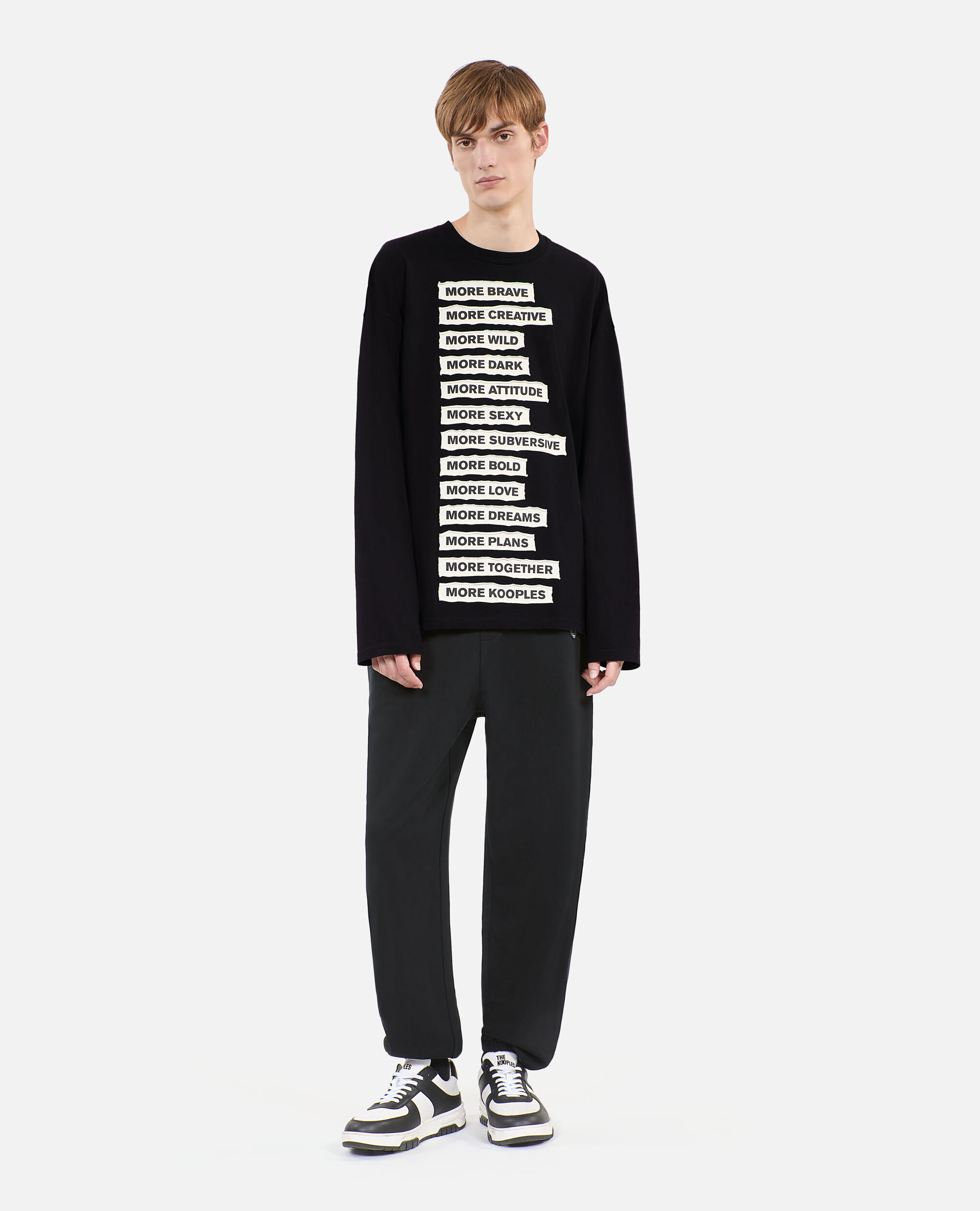Black long-sleeved t-shirt, BLACK WASHED, hi-res image number null