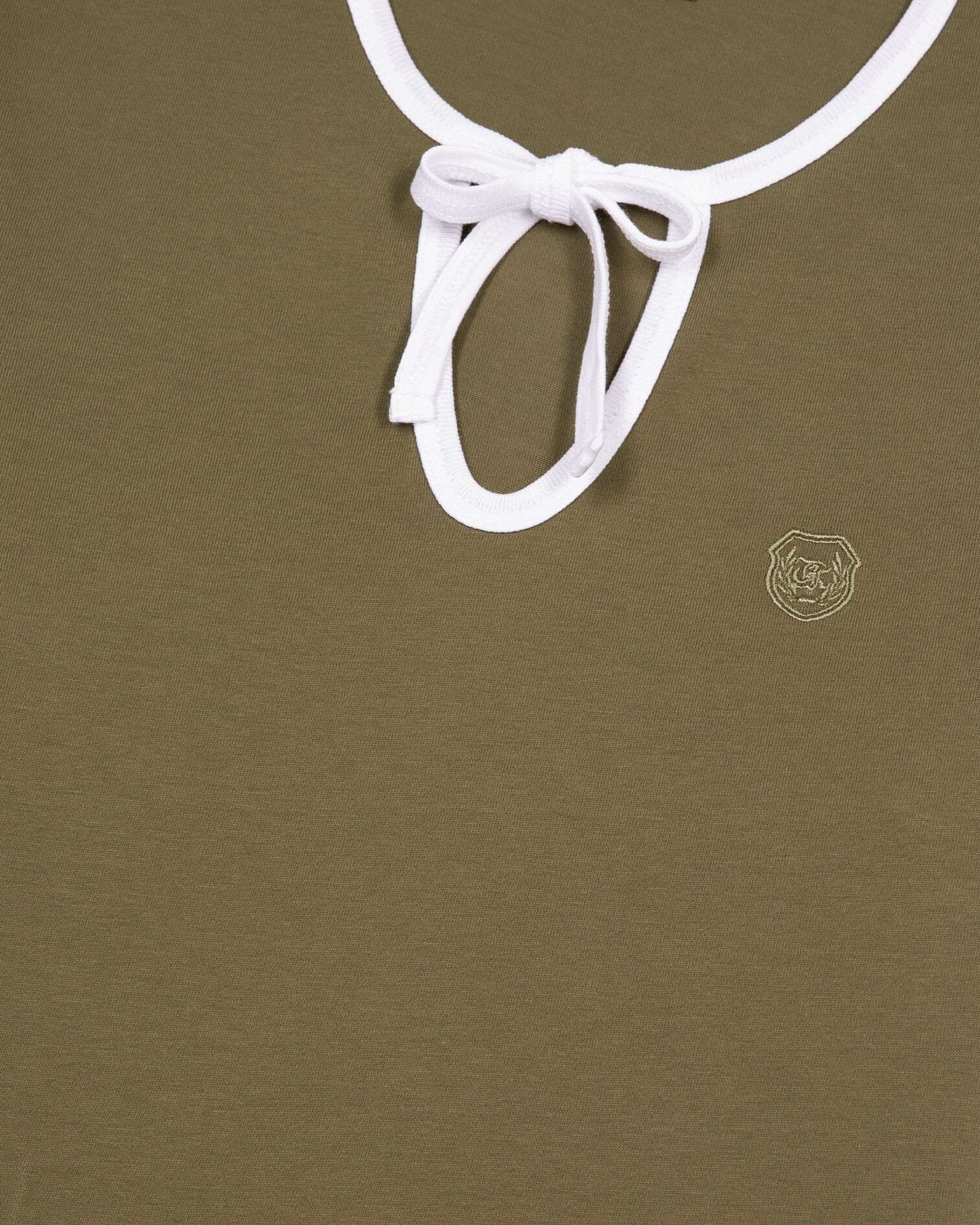 T-shirt kaki avec col goutte, KAKI, hi-res image number null