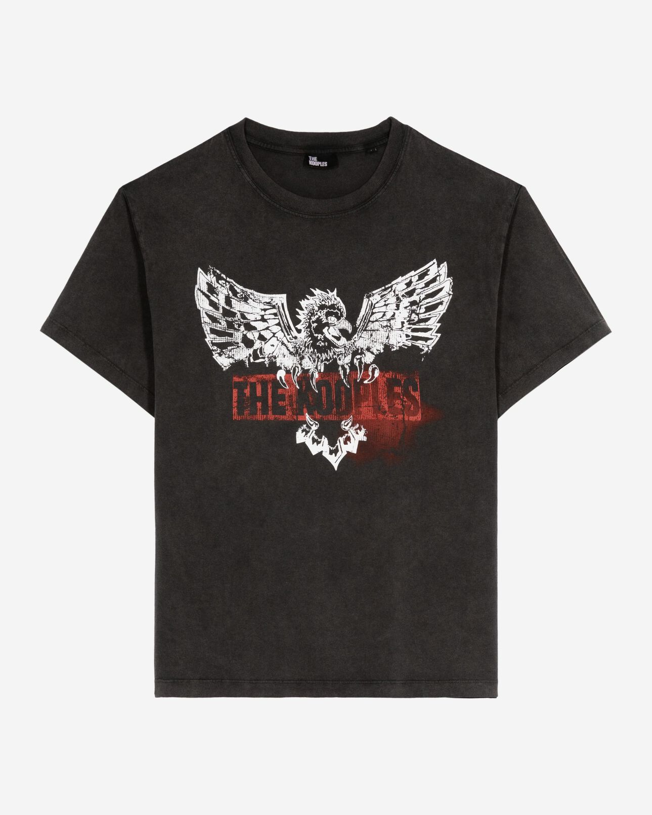 The Kooples WOMEN BLACK WASHED women's faded black silkscreen t-shirt