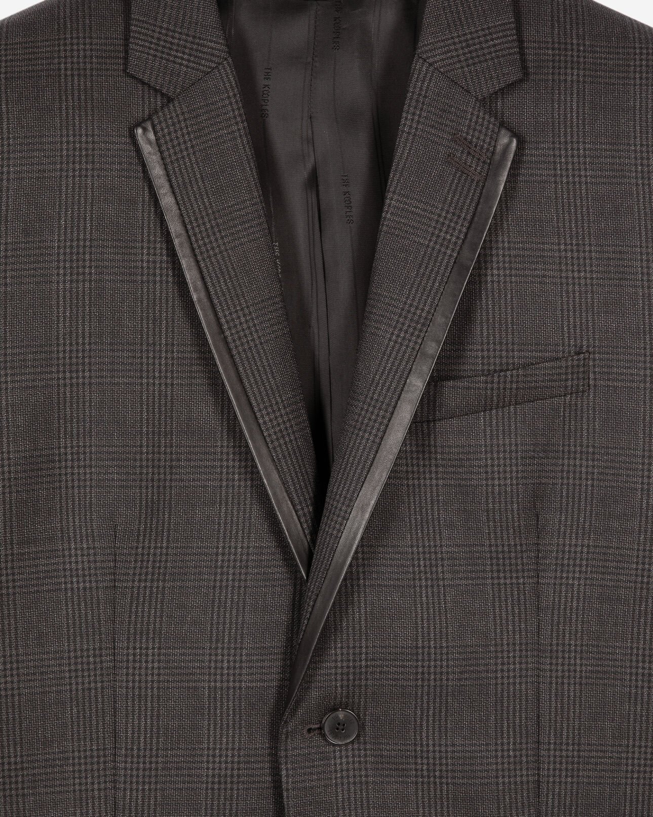 The Kooples MEN DARK GREY prince of wales grey wool suit jacket