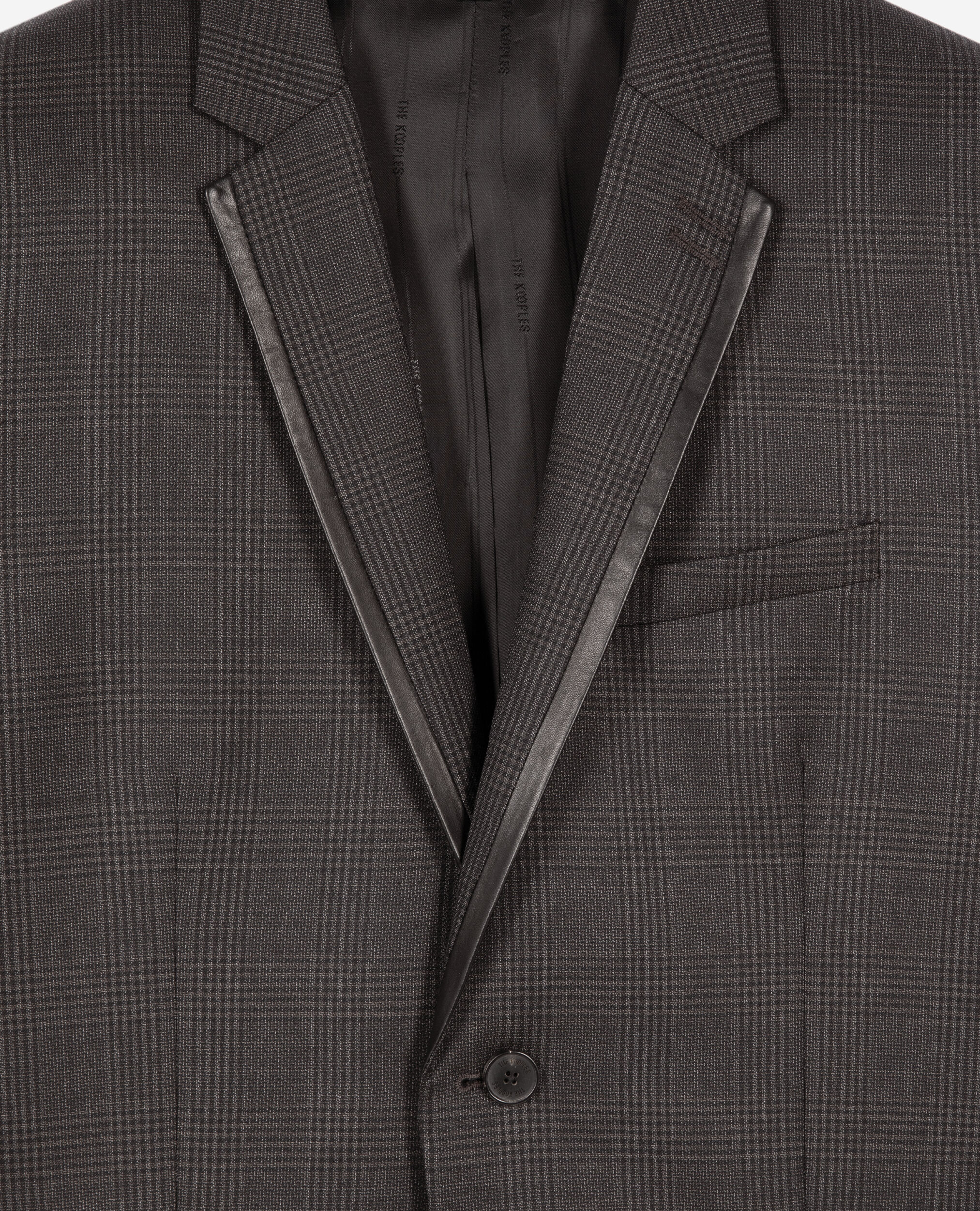 Prince of Wales grey wool suit jacket, DARK GREY, hi-res image number null
