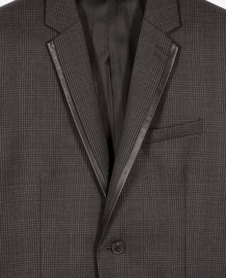 The Kooples MEN DARK GREY prince of wales grey wool suit jacket