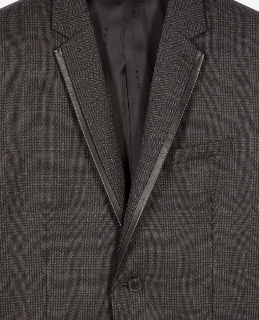 The Kooples HERREN DARK GREY anzugjacke aus grauer prince of wales-wolle