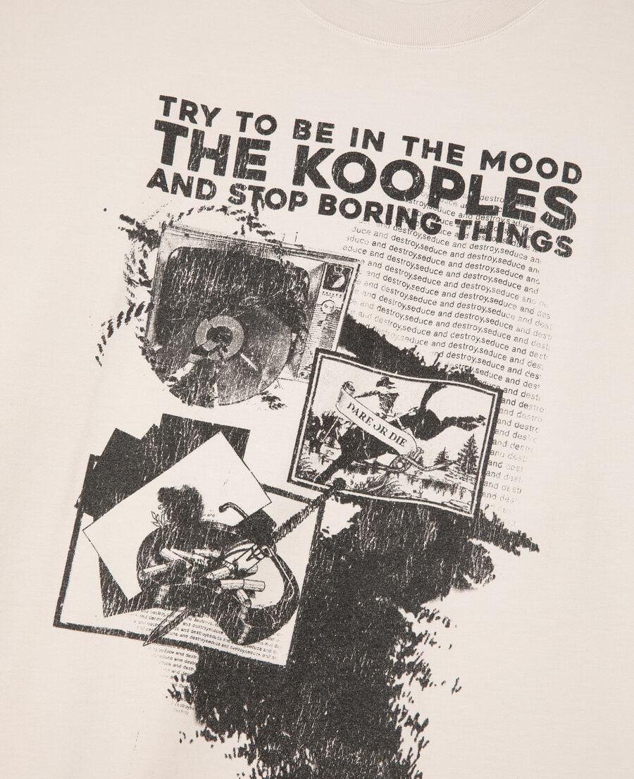 The Kooples HOMME LIGHT GREY t-shirt avec s&eacute;rigraphie gris