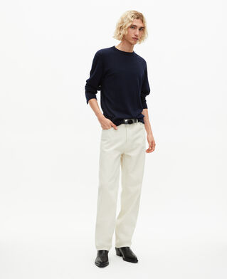 The Kooples HOMME NAVY pull col rond en laine mérinos marine