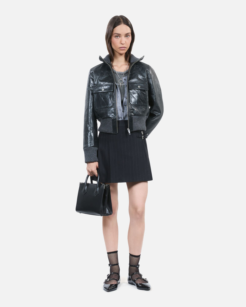 The Kooples WOMEN BLACK black leather jacket