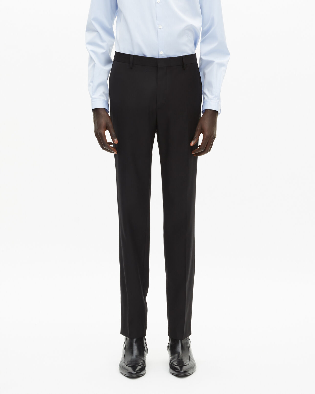 The Kooples MEN BLACK black wool suit pants slim fit