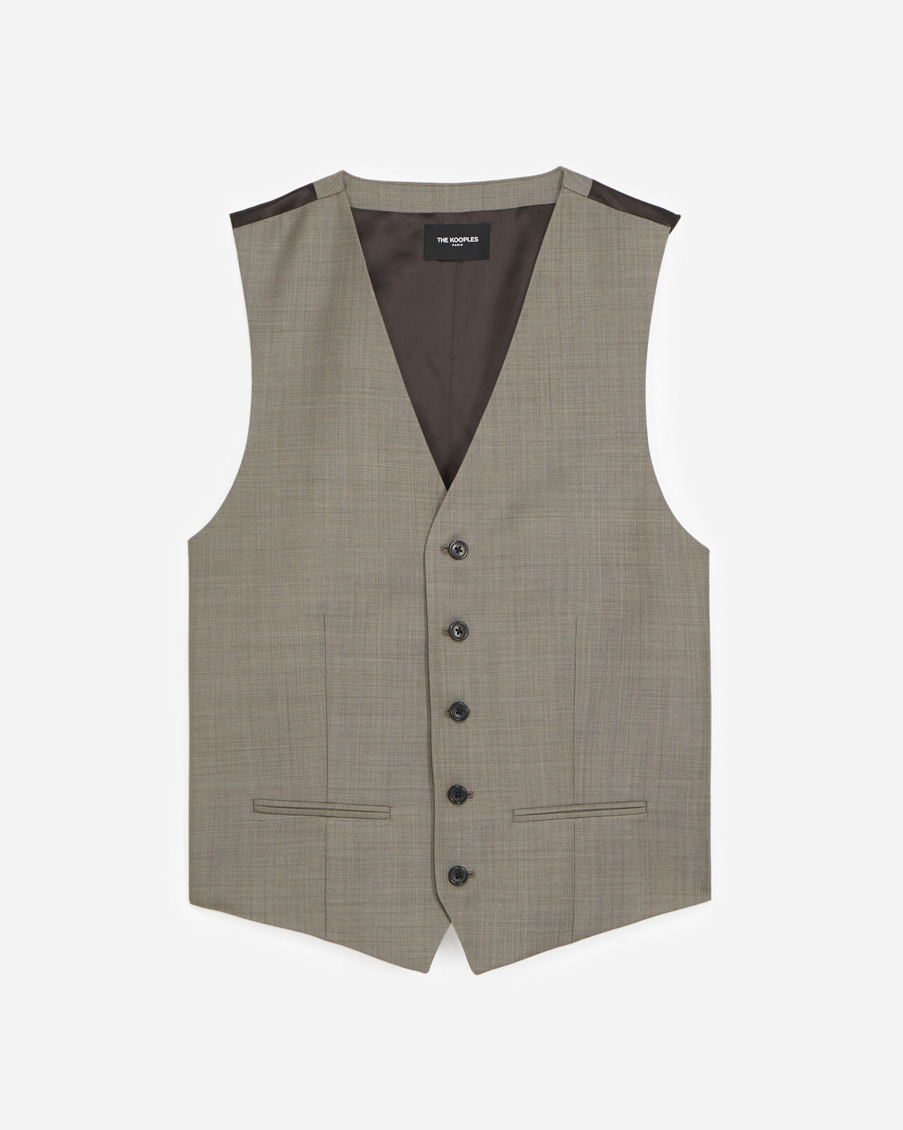 The Kooples MEN BEIGE beige waistcoat in wool with buttons