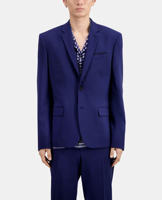 The Kooples MEN DARK BLUE bright blue wool suit jacket