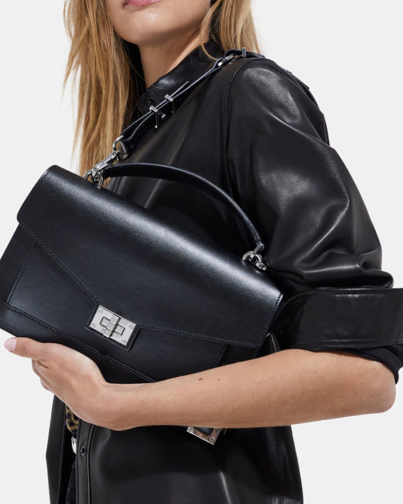 The Kooples MUJER BLACK STONE bolso emily mediano negro