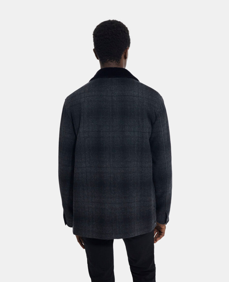 blouson à carreaux gris
