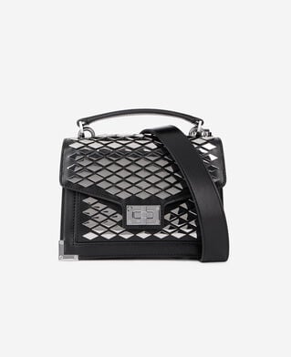 The Kooples FEMME BLACK sac emily small en cuir noir avec clous 