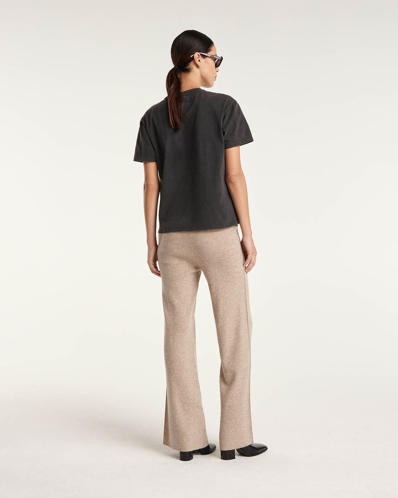 The Kooples DAMEN BEIGE hose locker beige wolle und kaschmir