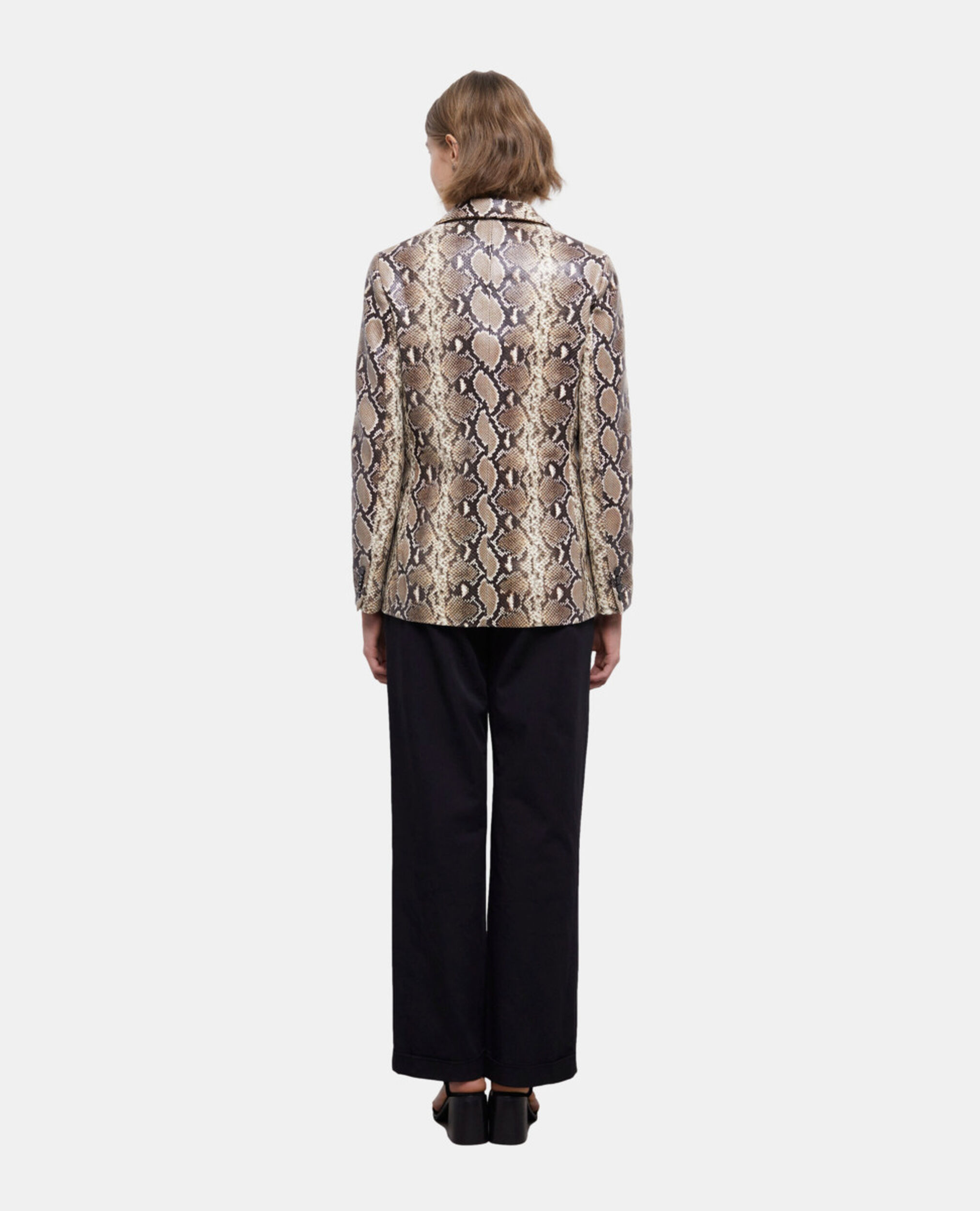 Veste en cuir python, PYTHON BEIGE, hi-res image number null