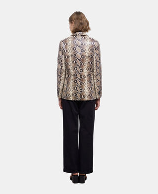The Kooples FEMME PYTHON BEIGE veste en cuir python