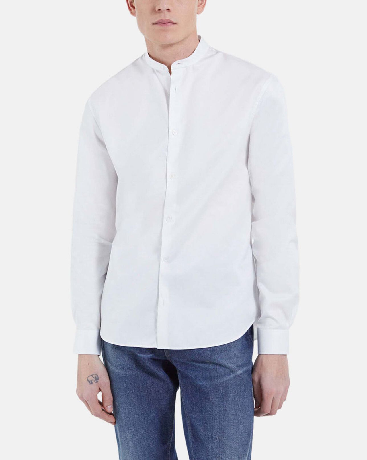 The Kooples HOMME WHITE chemise col officier