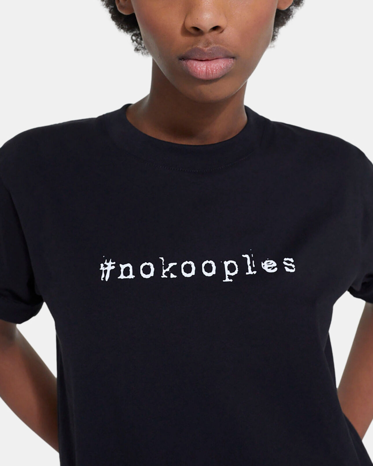 The Kooples MUJER BLACK camiseta logotipo negra
