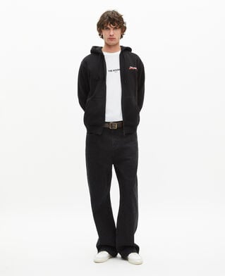 The Kooples HERREN BLACK was ist ein schwarzes kapuzen-sweatshirt mit reißverschluss