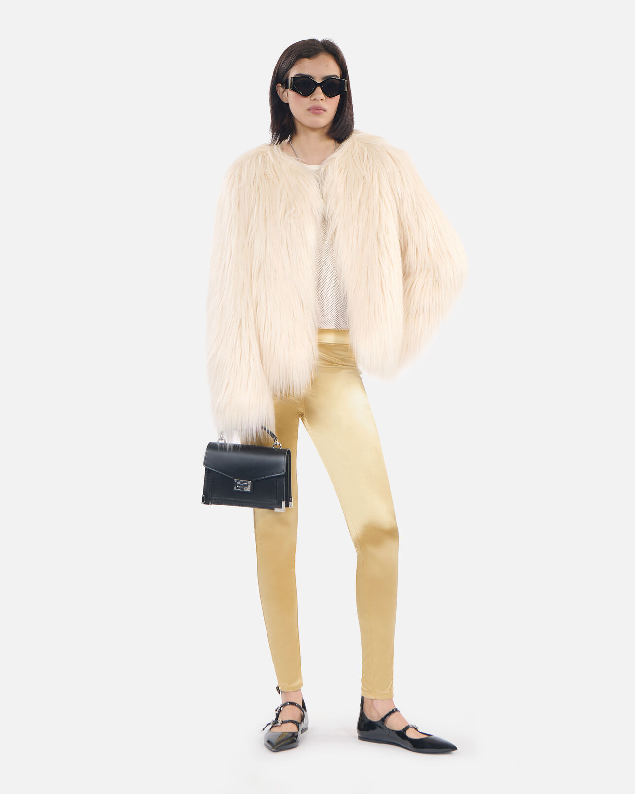 The Kooples WOMEN ANTIC GOLD golden satin leggings