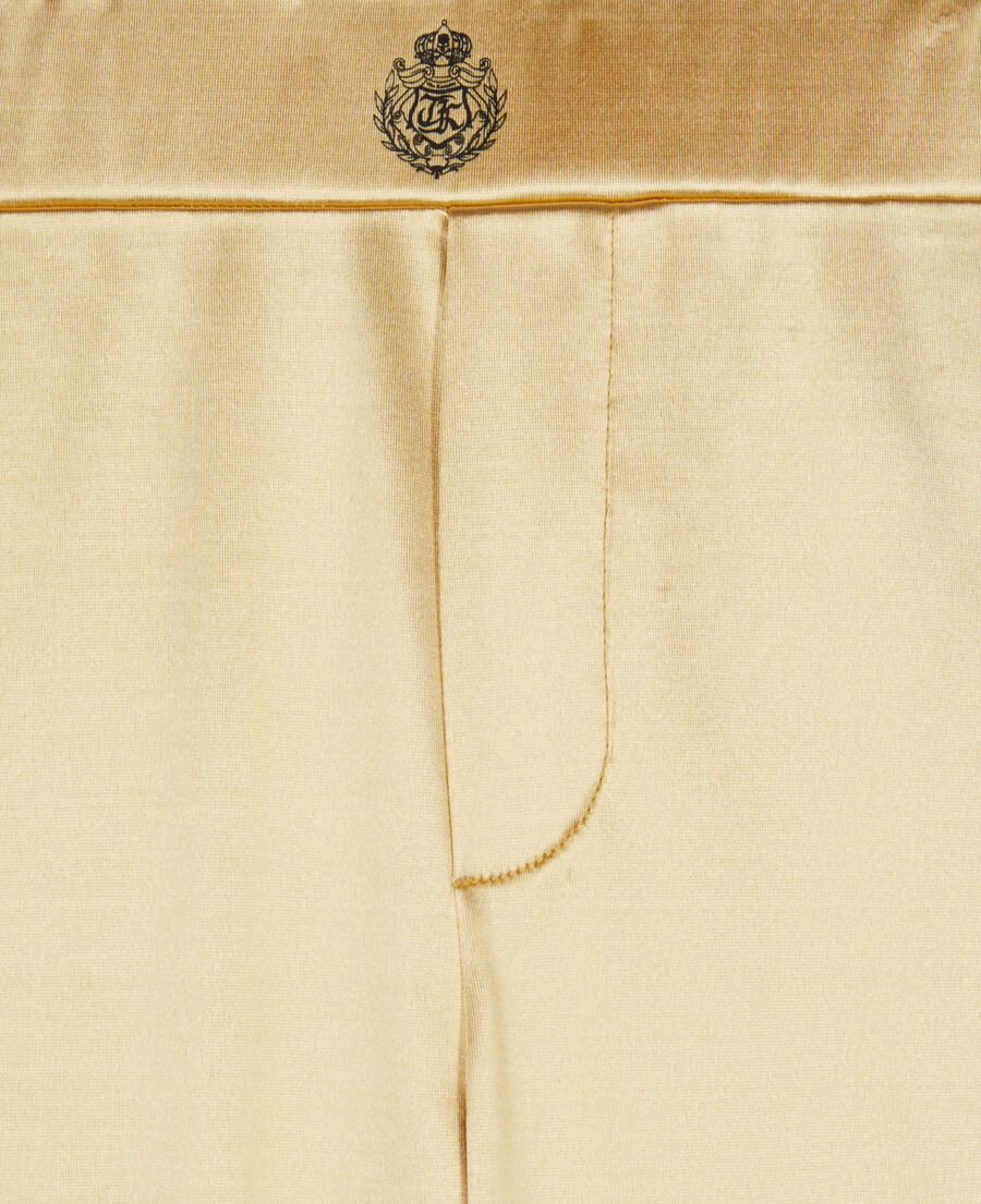 The Kooples DAMEN ANTIC GOLD goldene leggings aus satin