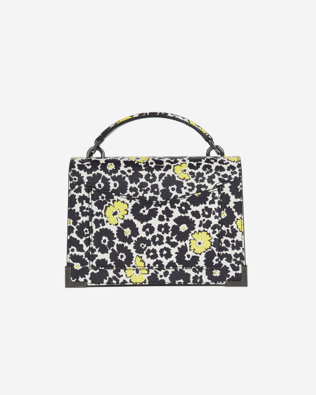 The Kooples WOMEN BLACK / YELLOW / WHITE small emily bag in printed leather