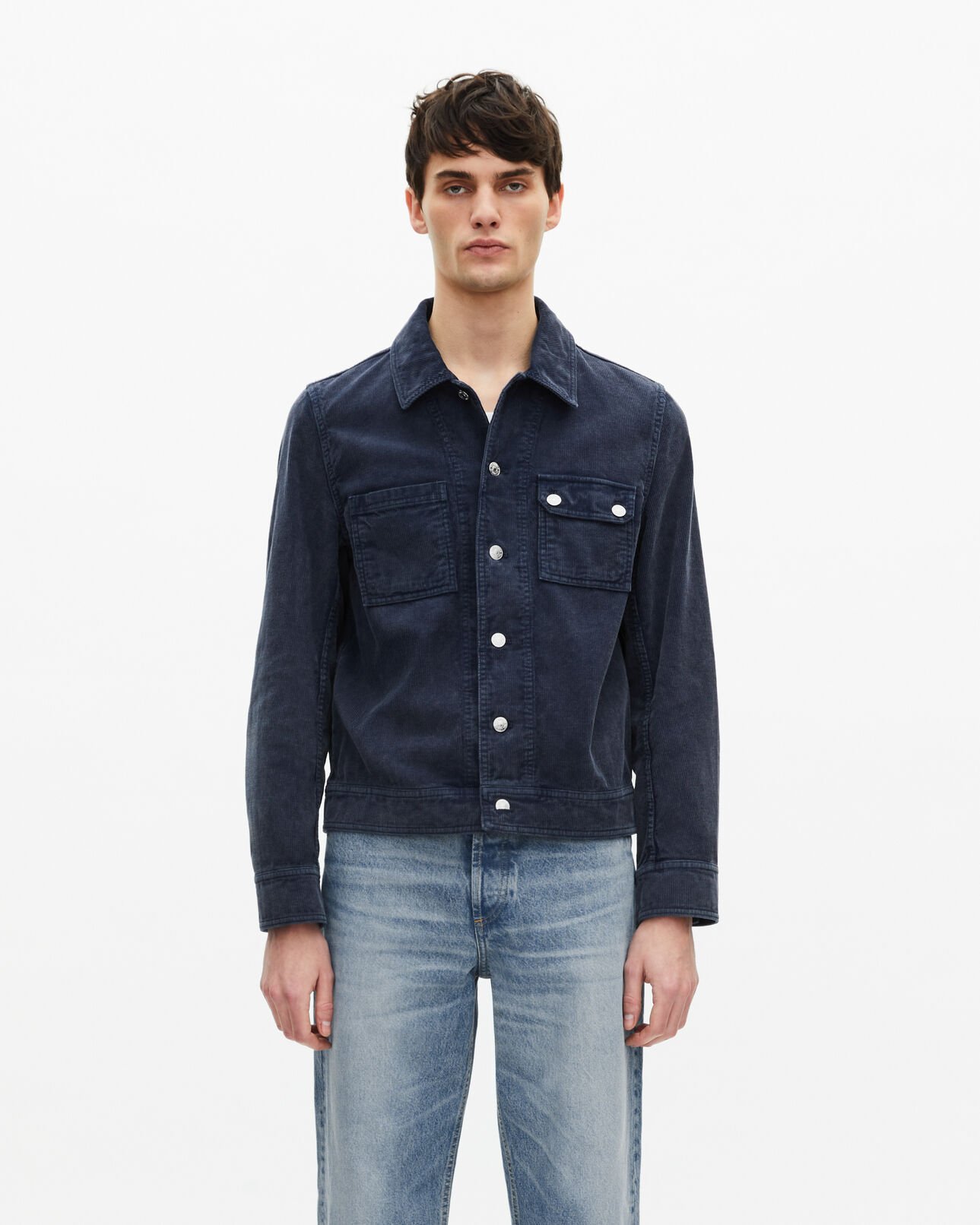The Kooples HERREN DARK NAVY marineblaue baumwolljacke