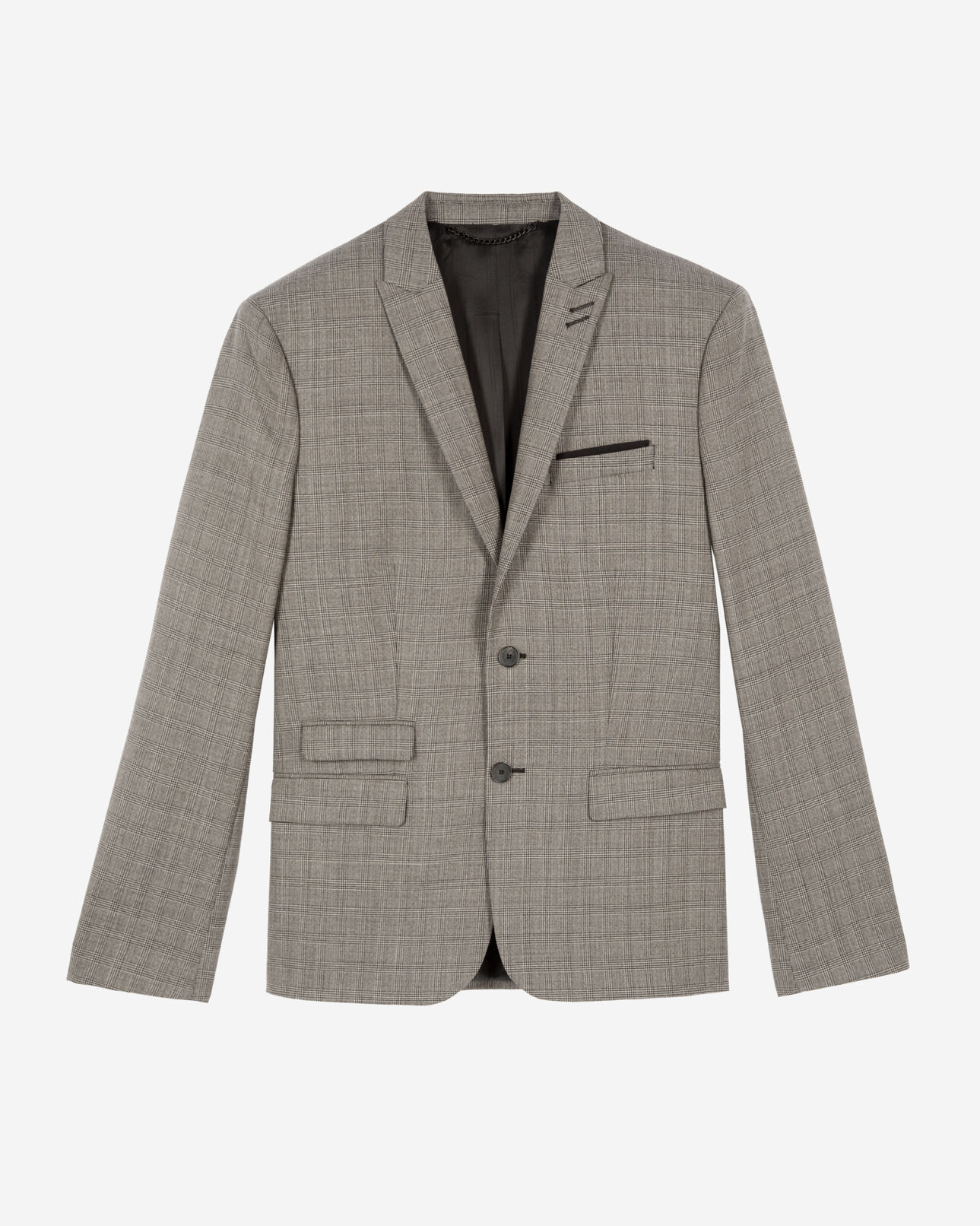 The Kooples HOMBRE BEIGE MELANGE traje de chaqueta príncipe de gales de lana beige