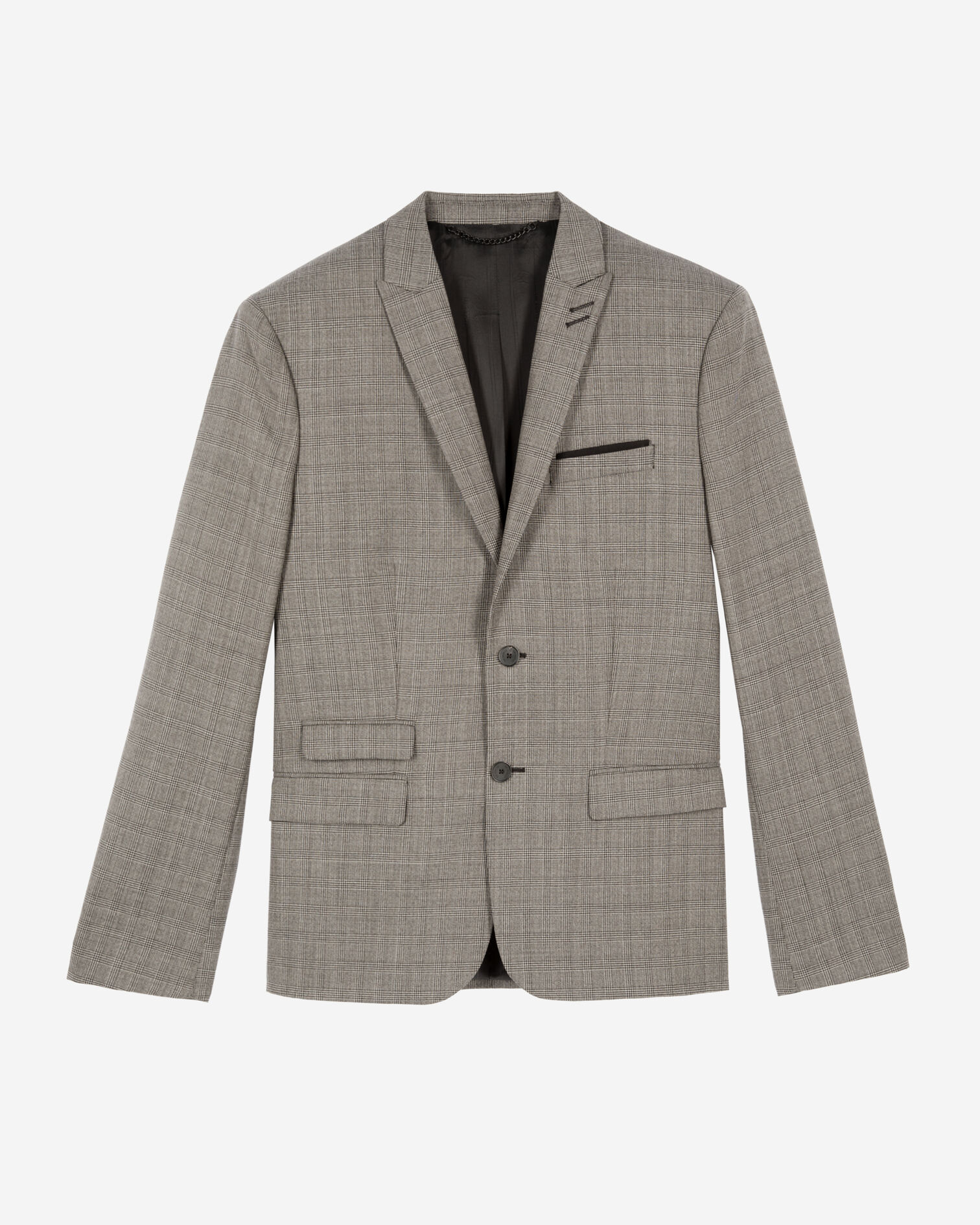 Traje de chaqueta Príncipe de Gales de lana beige, BEIGE MELANGE, hi-res image number null