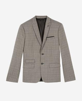 The Kooples HERREN BEIGE MELANGE anzugjacke aus wolle prince of wales beige
