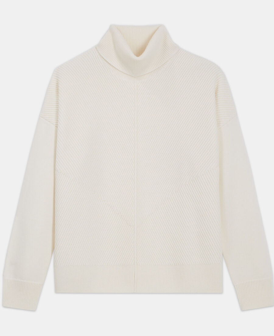 white wool sweater